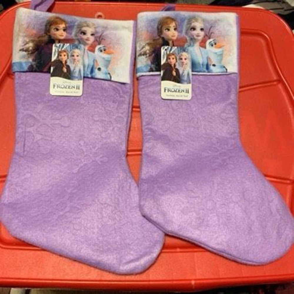 2 Disney Frozen II Lavender Christmas Stockings *New*
